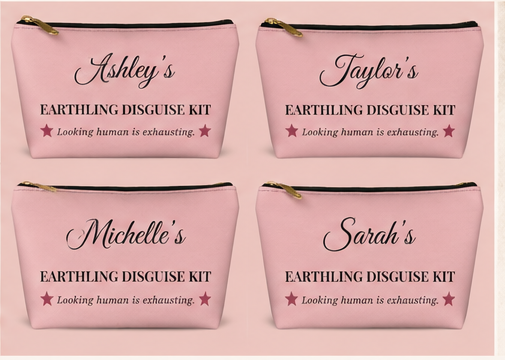 Personalized Earthling Disguise Kit Makeup Bag – Funny Alien Cosmetic Pouch